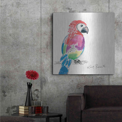 Luxe Metal Art 'Preston the Parrot' by Kait Roberts, Metal Wall Art,36x36