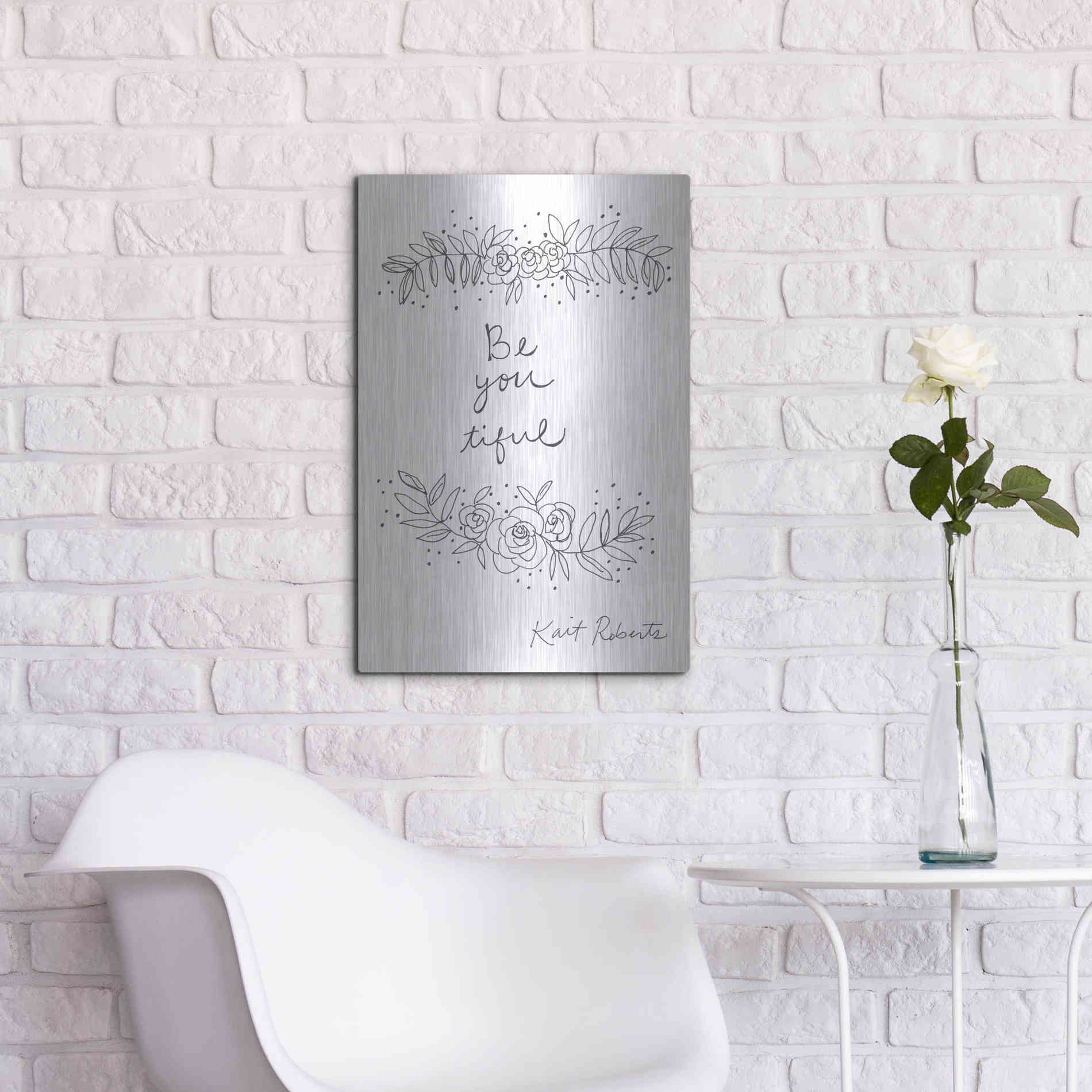Luxe Metal Art 'Be-You-Tiful' by Kait Roberts, Metal Wall Art,16x24