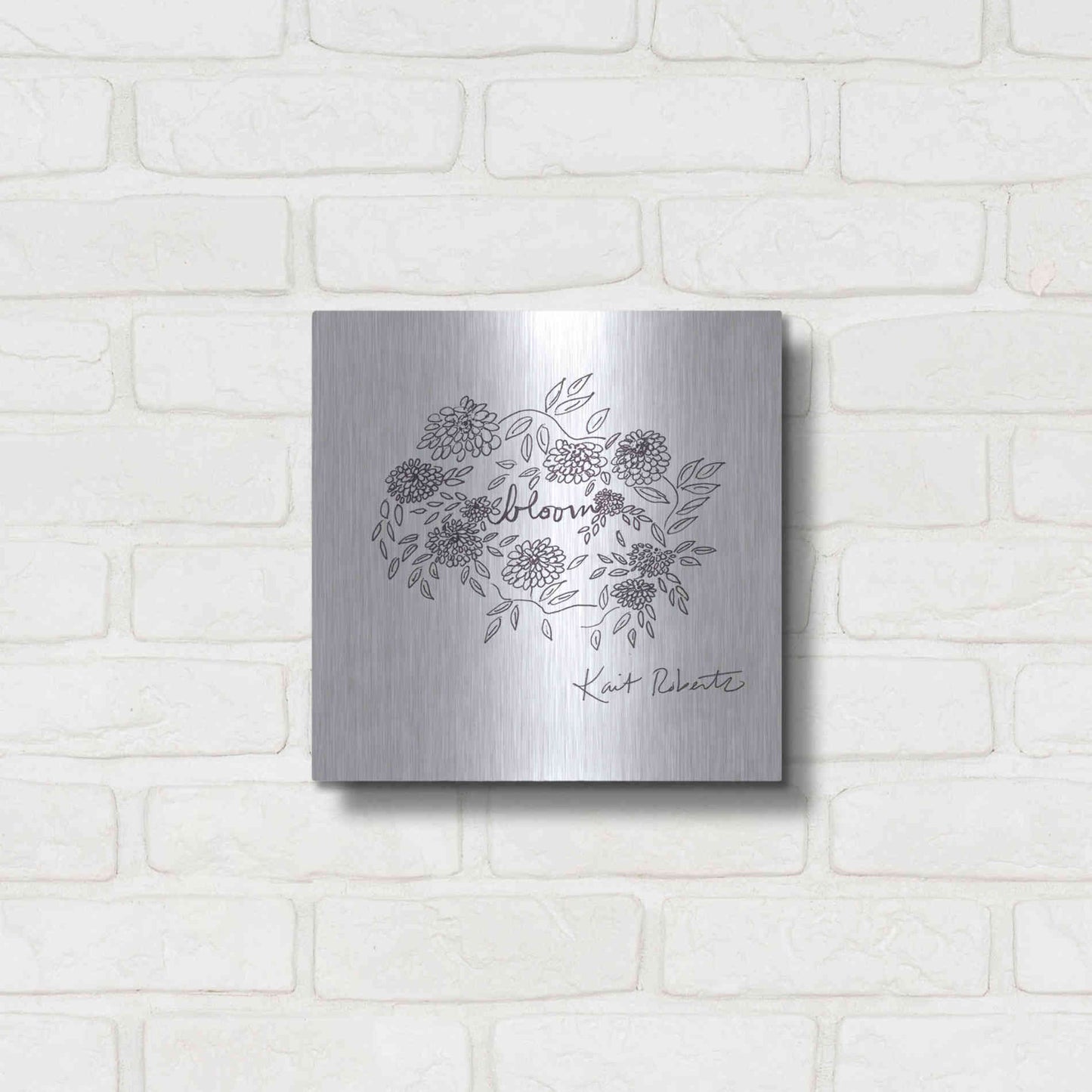 Luxe Metal Art 'Bloom, Bloom, Bloom' by Kait Roberts, Metal Wall Art,12x12