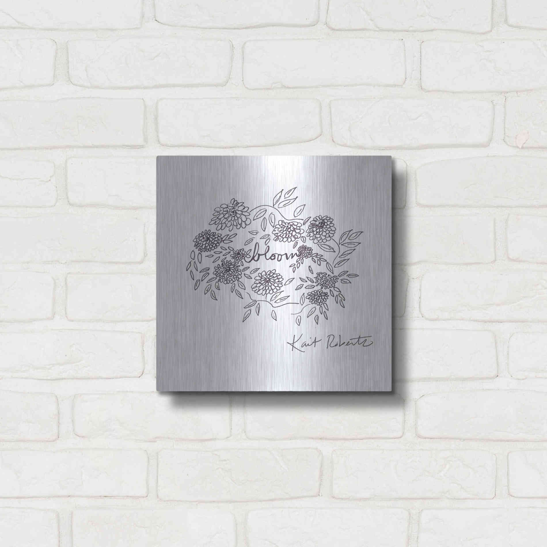 Luxe Metal Art 'Bloom, Bloom, Bloom' by Kait Roberts, Metal Wall Art,12x12