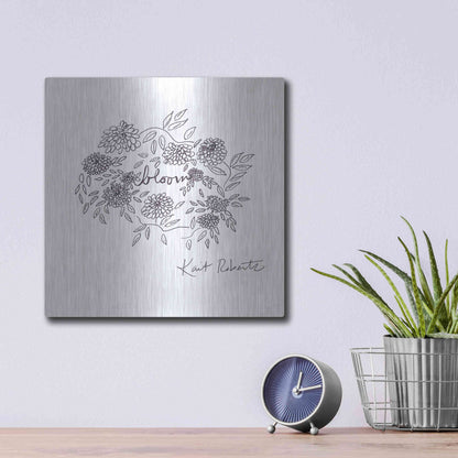 Luxe Metal Art 'Bloom, Bloom, Bloom' by Kait Roberts, Metal Wall Art,12x12