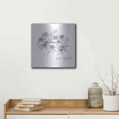 Luxe Metal Art 'Bloom, Bloom, Bloom' by Kait Roberts, Metal Wall Art,12x12
