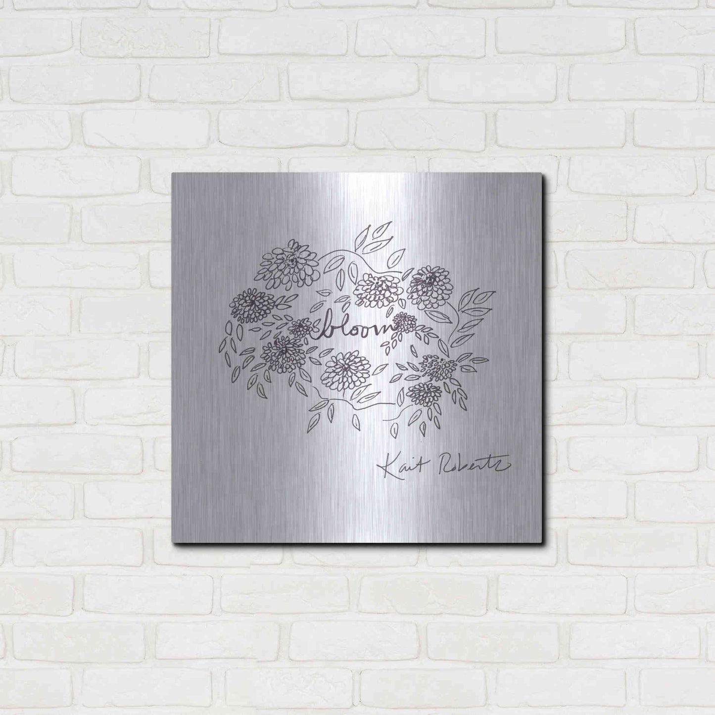 Luxe Metal Art 'Bloom, Bloom, Bloom' by Kait Roberts, Metal Wall Art,24x24