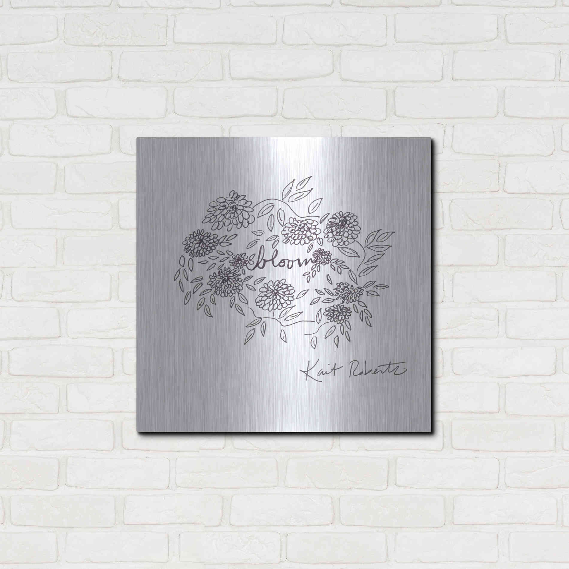 Luxe Metal Art 'Bloom, Bloom, Bloom' by Kait Roberts, Metal Wall Art,24x24