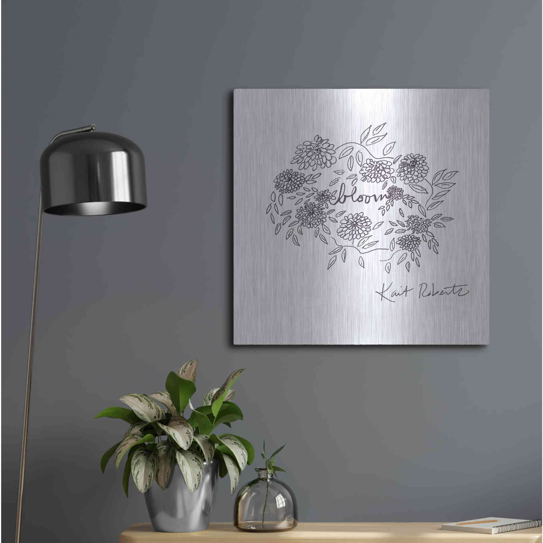 Luxe Metal Art 'Bloom, Bloom, Bloom' by Kait Roberts, Metal Wall Art,24x24