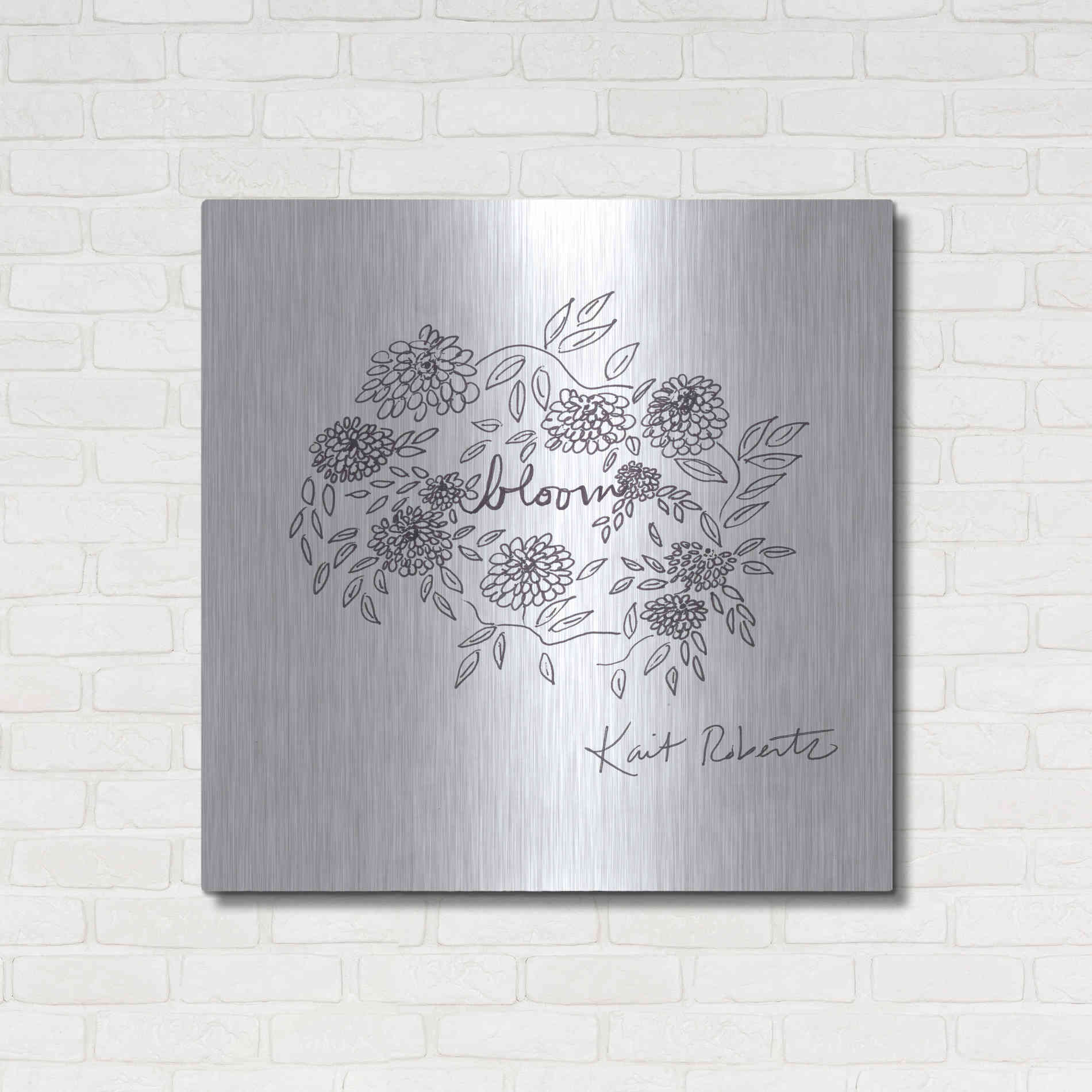Luxe Metal Art 'Bloom, Bloom, Bloom' by Kait Roberts, Metal Wall Art,36x36