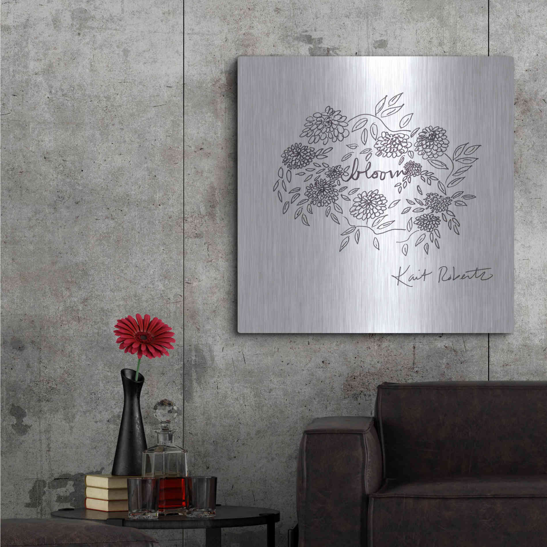 Luxe Metal Art 'Bloom, Bloom, Bloom' by Kait Roberts, Metal Wall Art,36x36