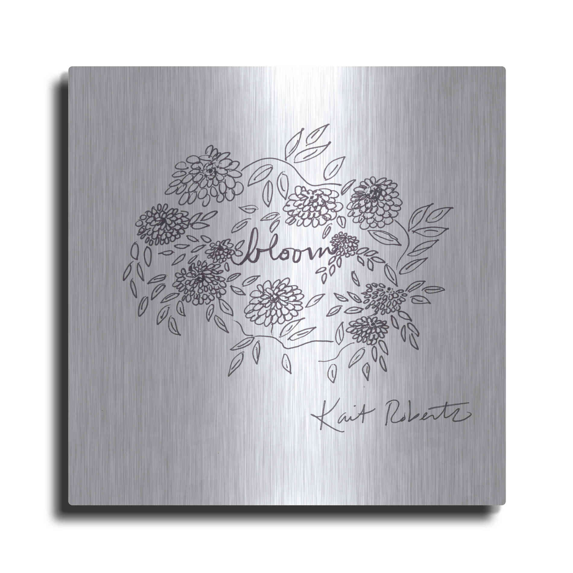 Luxe Metal Art 'Bloom, Bloom, Bloom' by Kait Roberts, Metal Wall Art