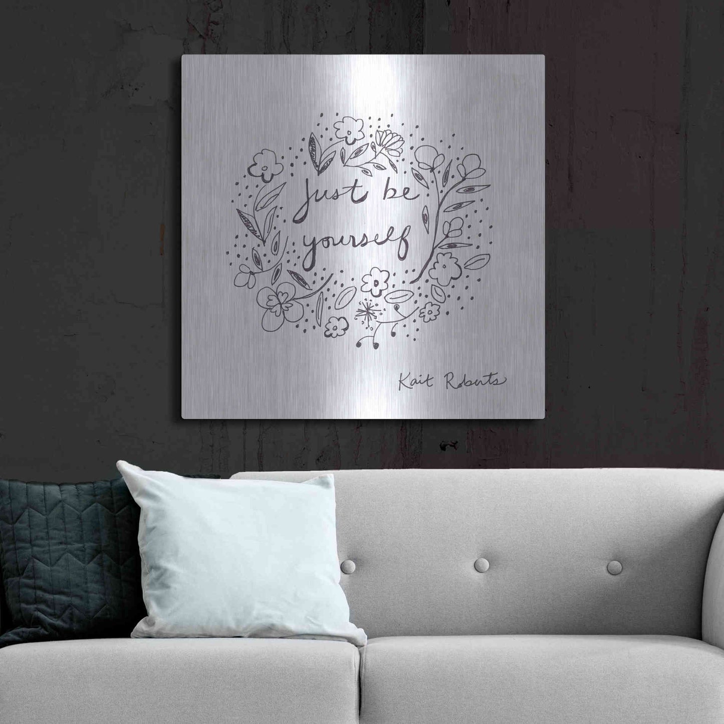 Luxe Metal Art 'Just Be Yourself' by Kait Roberts, Metal Wall Art,36x36