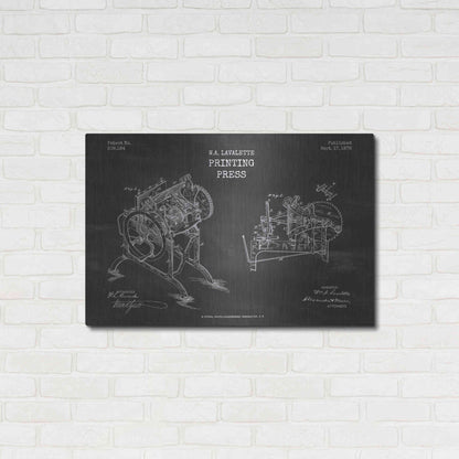 Luxe Metal Art 'Printing Press Blueprint Patent Chalkboard' Metal Wall Art,36x24