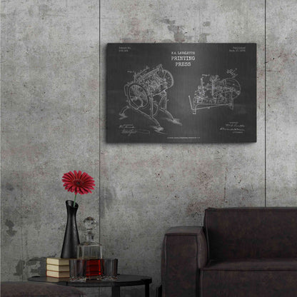 Luxe Metal Art 'Printing Press Blueprint Patent Chalkboard' Metal Wall Art,36x24