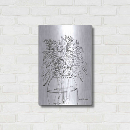 Luxe Metal Art 'Summer Garden in a Vase' by Kait Roberts, Metal Wall Art,16x24