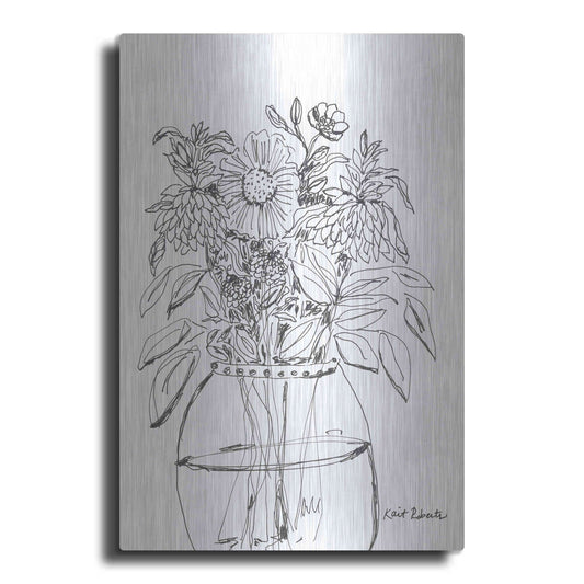 Luxe Metal Art 'Summer Garden in a Vase' by Kait Roberts, Metal Wall Art