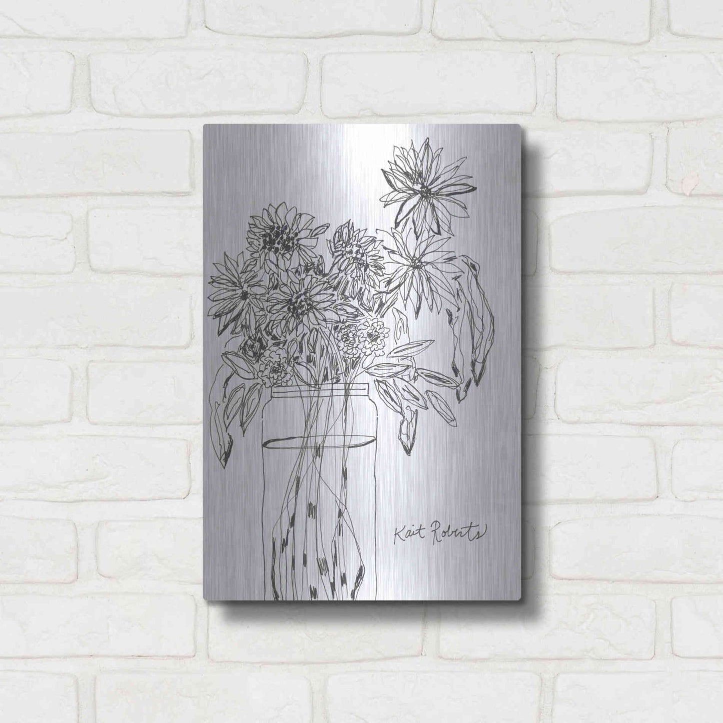 Luxe Metal Art 'Farm Grower' by Kait Roberts, Metal Wall Art,12x16