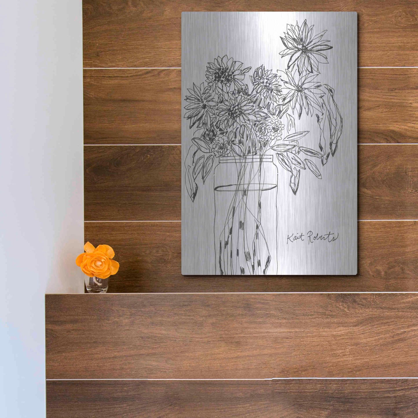 Luxe Metal Art 'Farm Grower' by Kait Roberts, Metal Wall Art,12x16