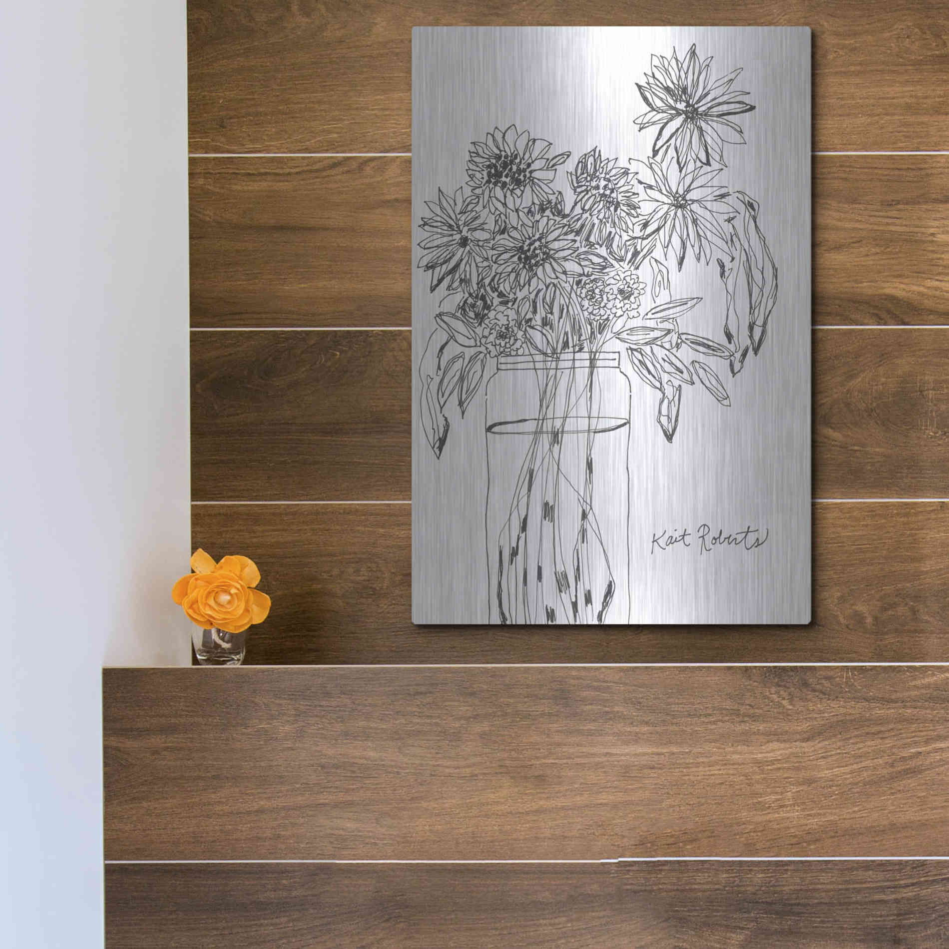 Luxe Metal Art 'Farm Grower' by Kait Roberts, Metal Wall Art,12x16