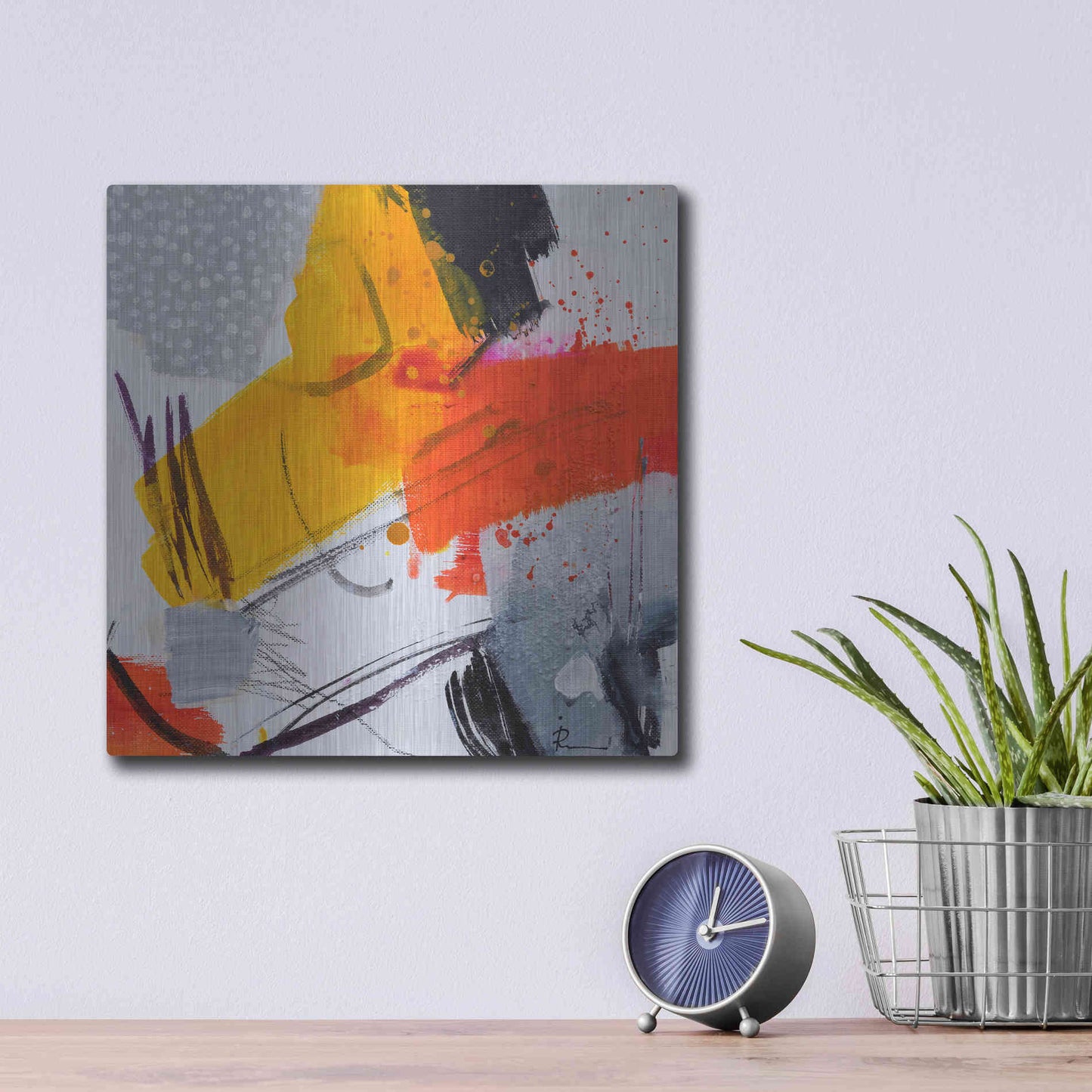 Luxe Metal Art 'Untitled 303' by Ira Ivanova, Metal Wall Art,12x12