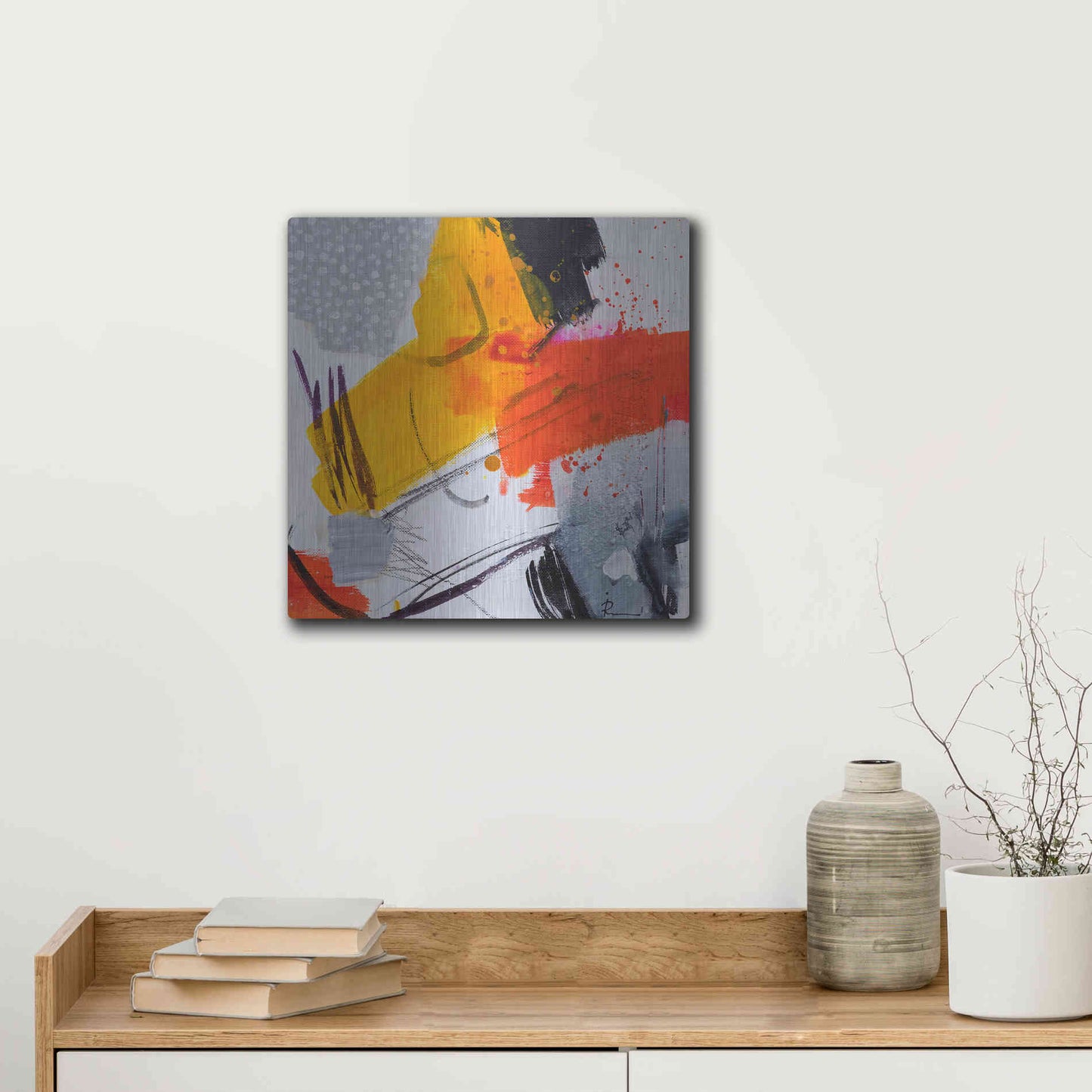 Luxe Metal Art 'Untitled 303' by Ira Ivanova, Metal Wall Art,12x12