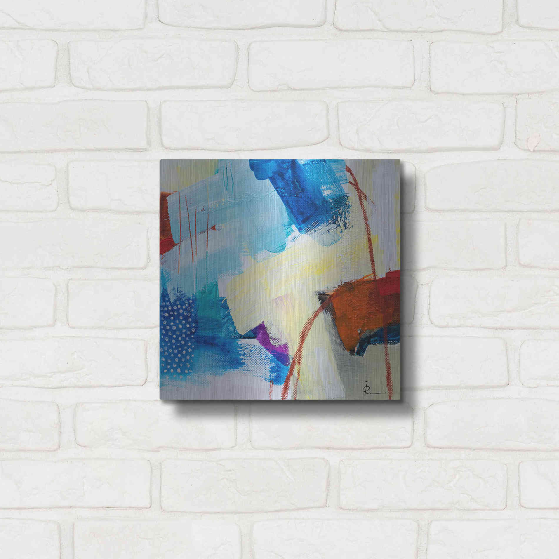 Luxe Metal Art 'Untitled 307' by Ira Ivanova, Metal Wall Art,12x12