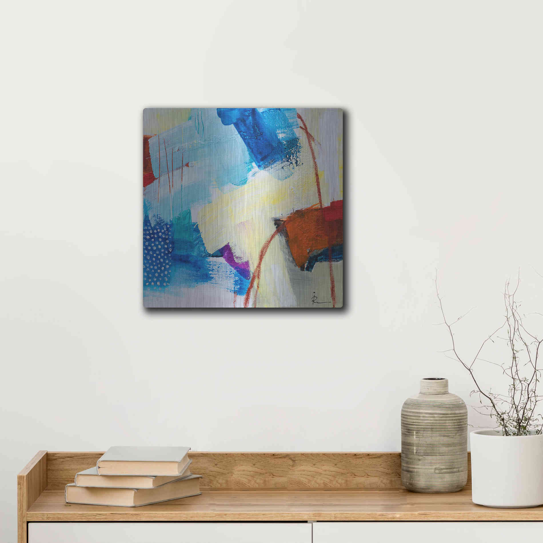 Luxe Metal Art 'Untitled 307' by Ira Ivanova, Metal Wall Art,12x12