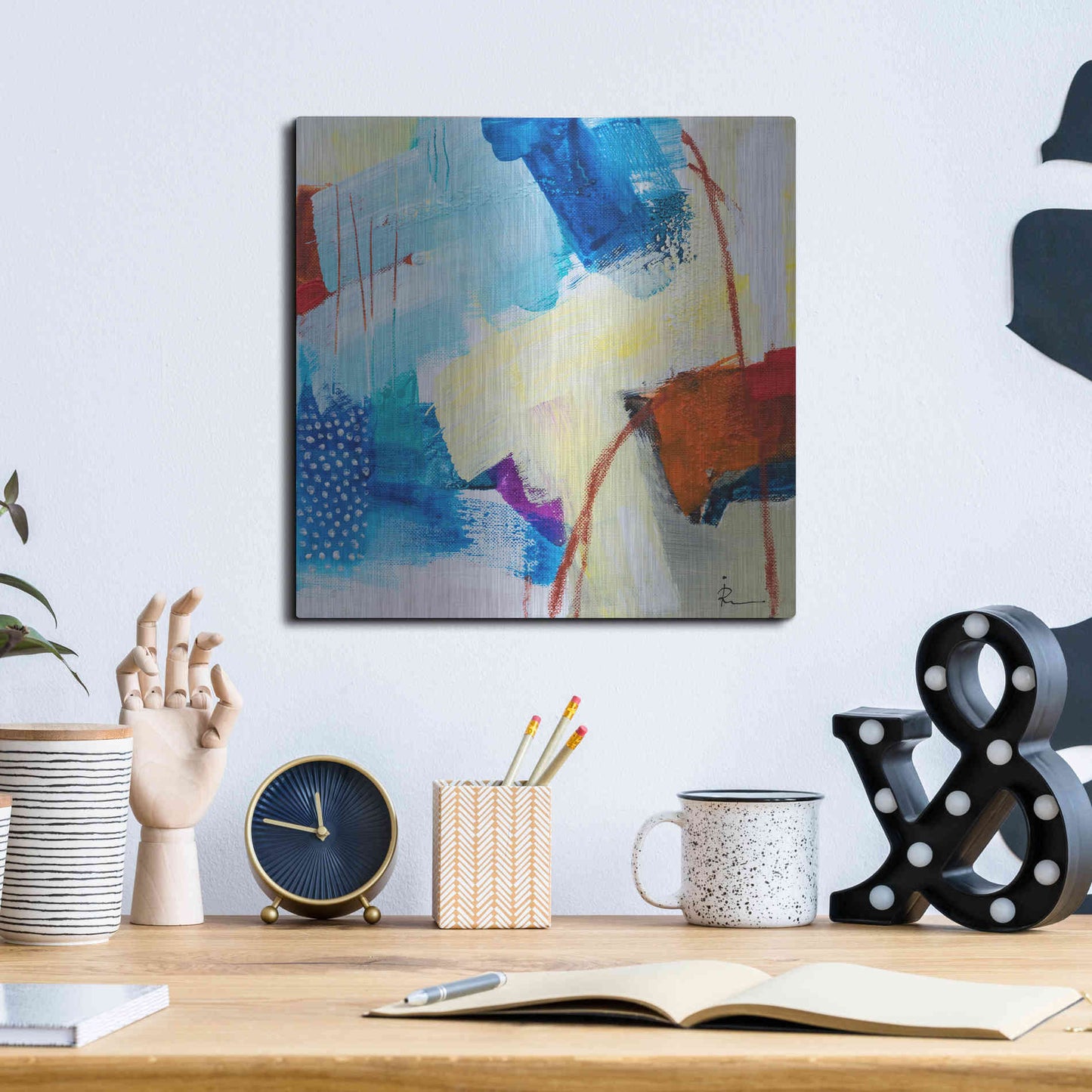 Luxe Metal Art 'Untitled 307' by Ira Ivanova, Metal Wall Art,12x12