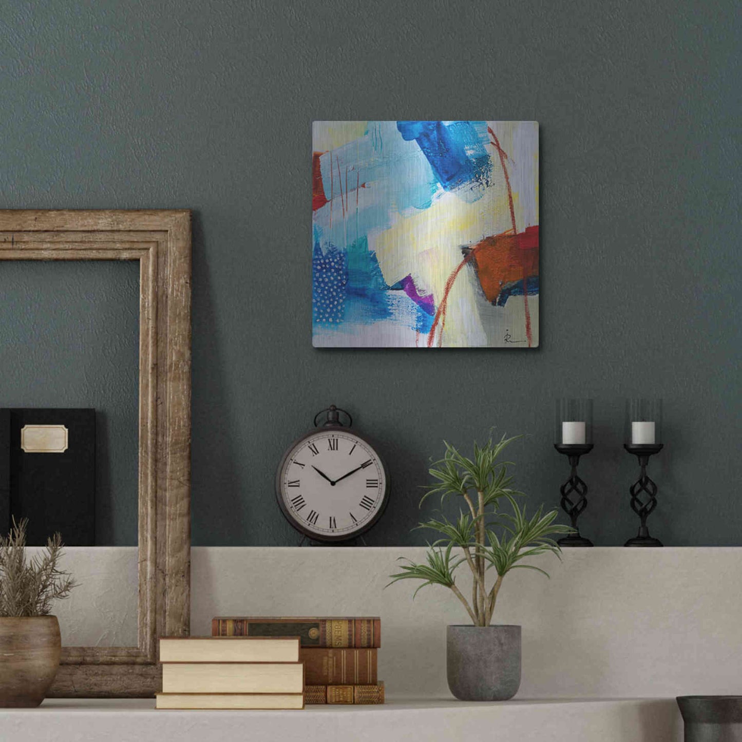 Luxe Metal Art 'Untitled 307' by Ira Ivanova, Metal Wall Art,12x12