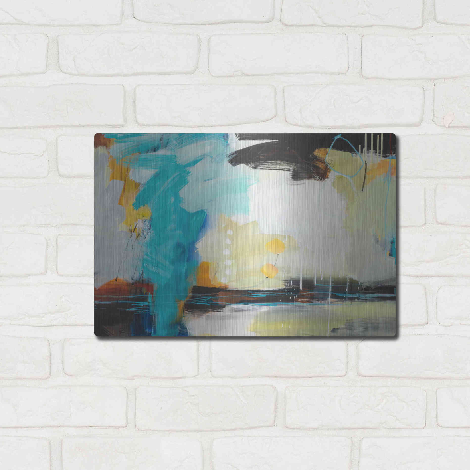 Luxe Metal Art 'Coast' by Ira Ivanova, Metal Wall Art,16x12