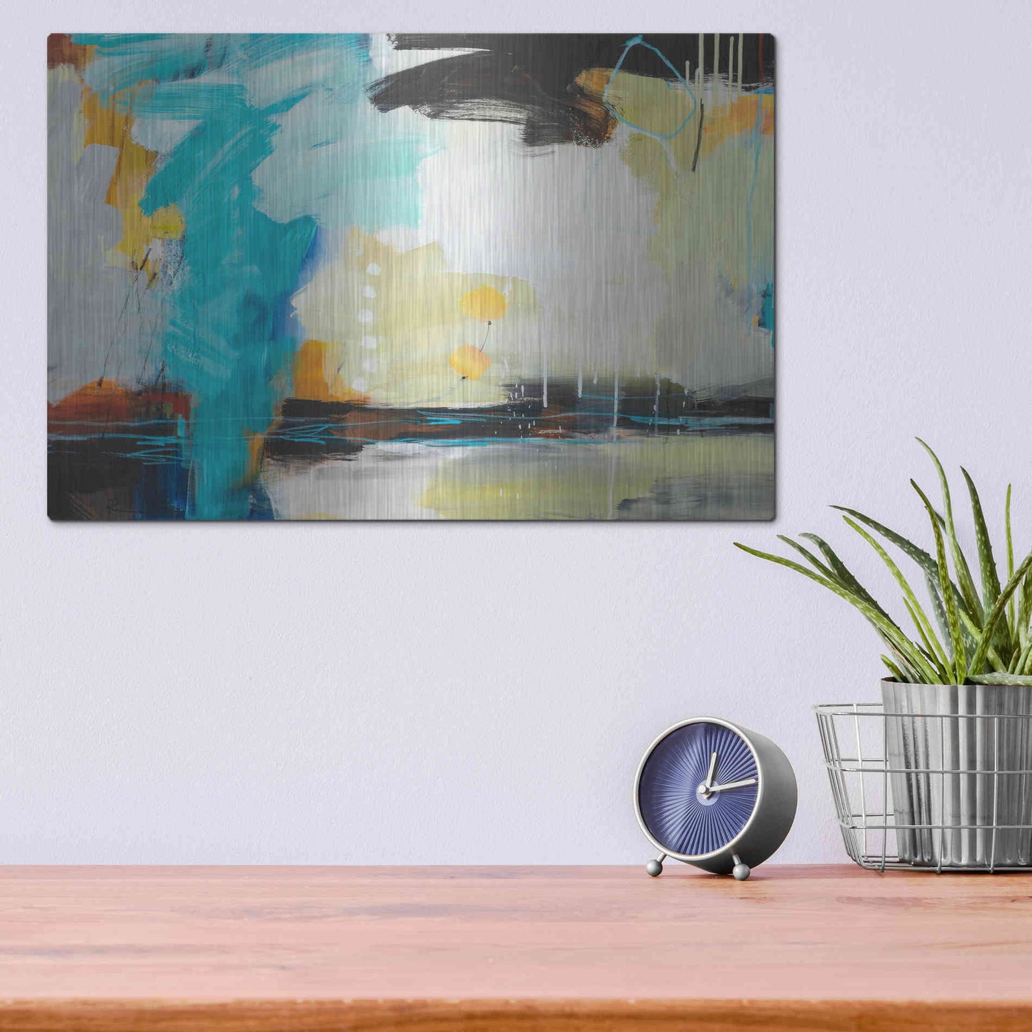 Luxe Metal Art 'Coast' by Ira Ivanova, Metal Wall Art,16x12