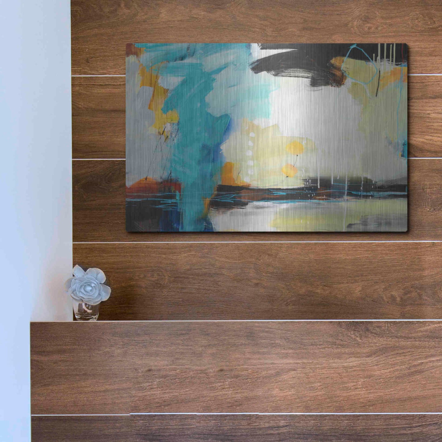 Luxe Metal Art 'Coast' by Ira Ivanova, Metal Wall Art,16x12