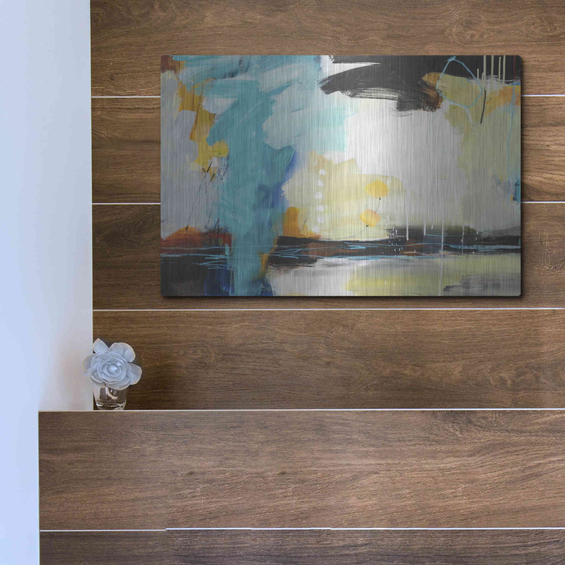 Luxe Metal Art 'Coast' by Ira Ivanova, Metal Wall Art,16x12