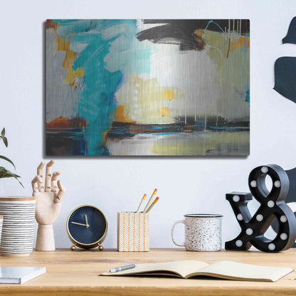 Luxe Metal Art 'Coast' by Ira Ivanova, Metal Wall Art,16x12