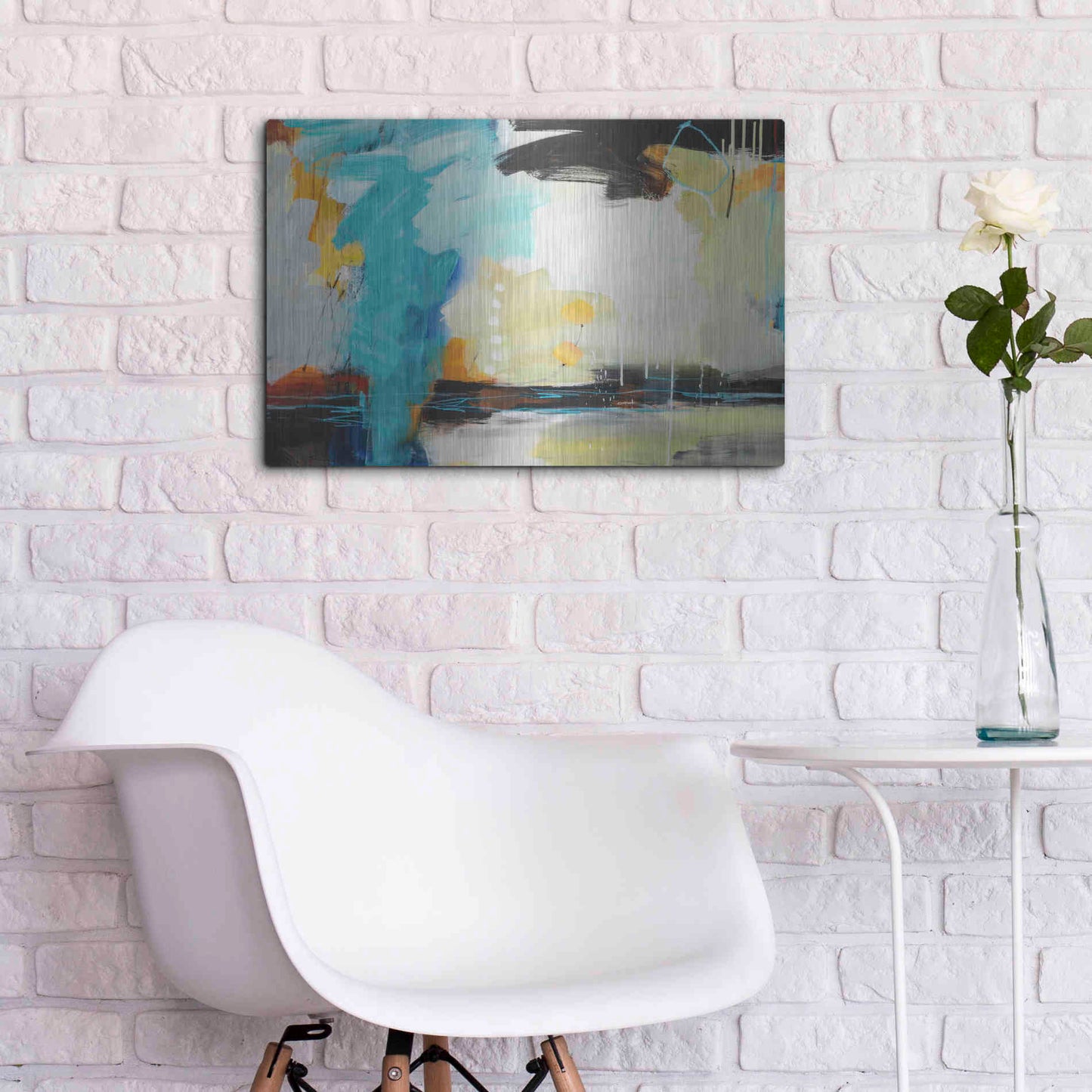 Luxe Metal Art 'Coast' by Ira Ivanova, Metal Wall Art,24x16