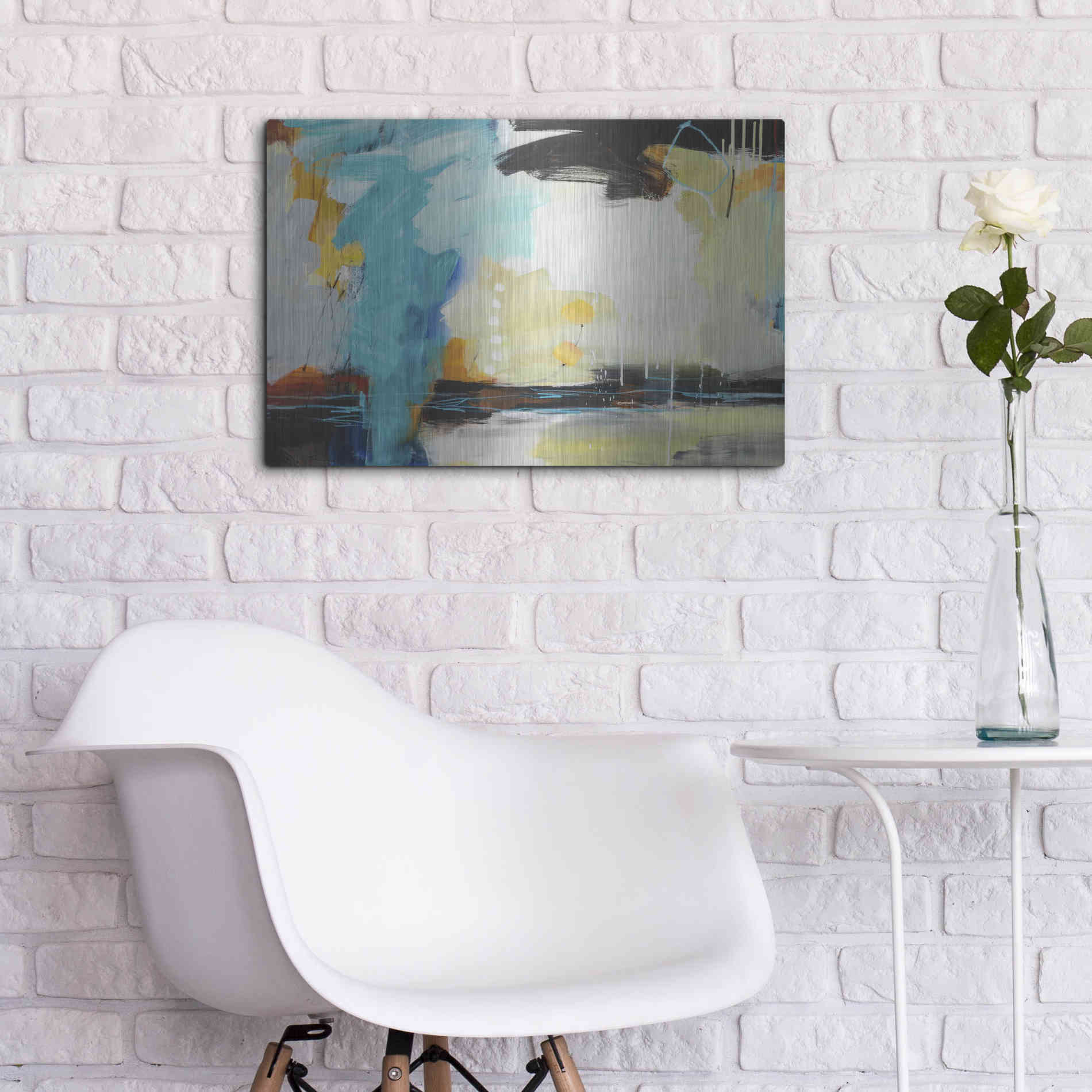 Luxe Metal Art 'Coast' by Ira Ivanova, Metal Wall Art,24x16