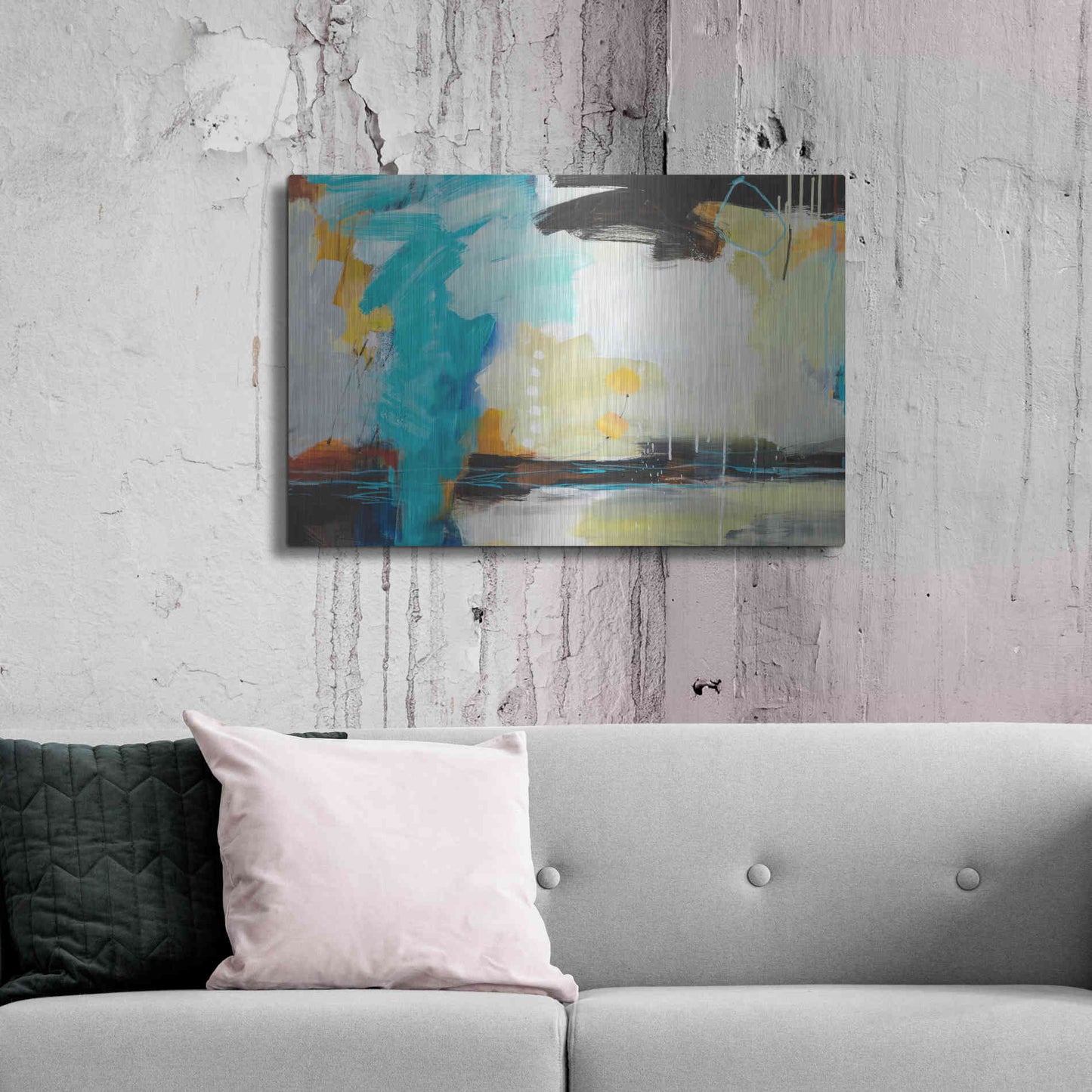 Luxe Metal Art 'Coast' by Ira Ivanova, Metal Wall Art,36x24