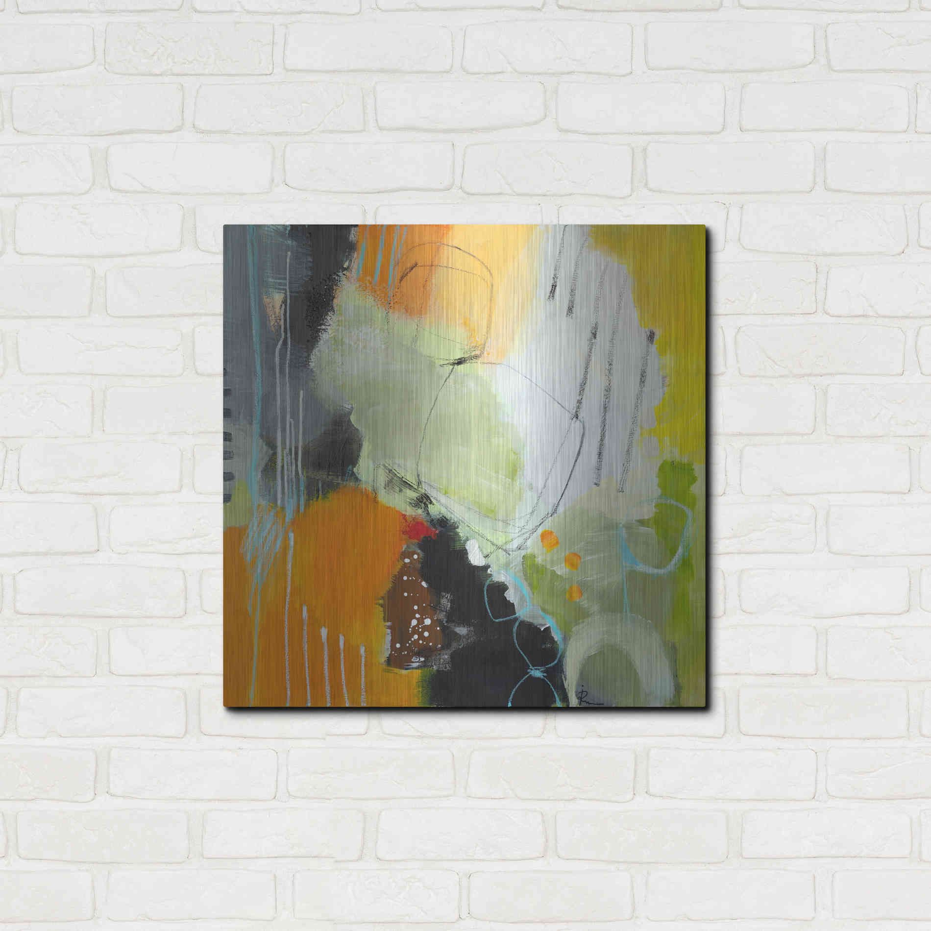 Luxe Metal Art 'Inspire 1' by Ira Ivanova, Metal Wall Art,24x24