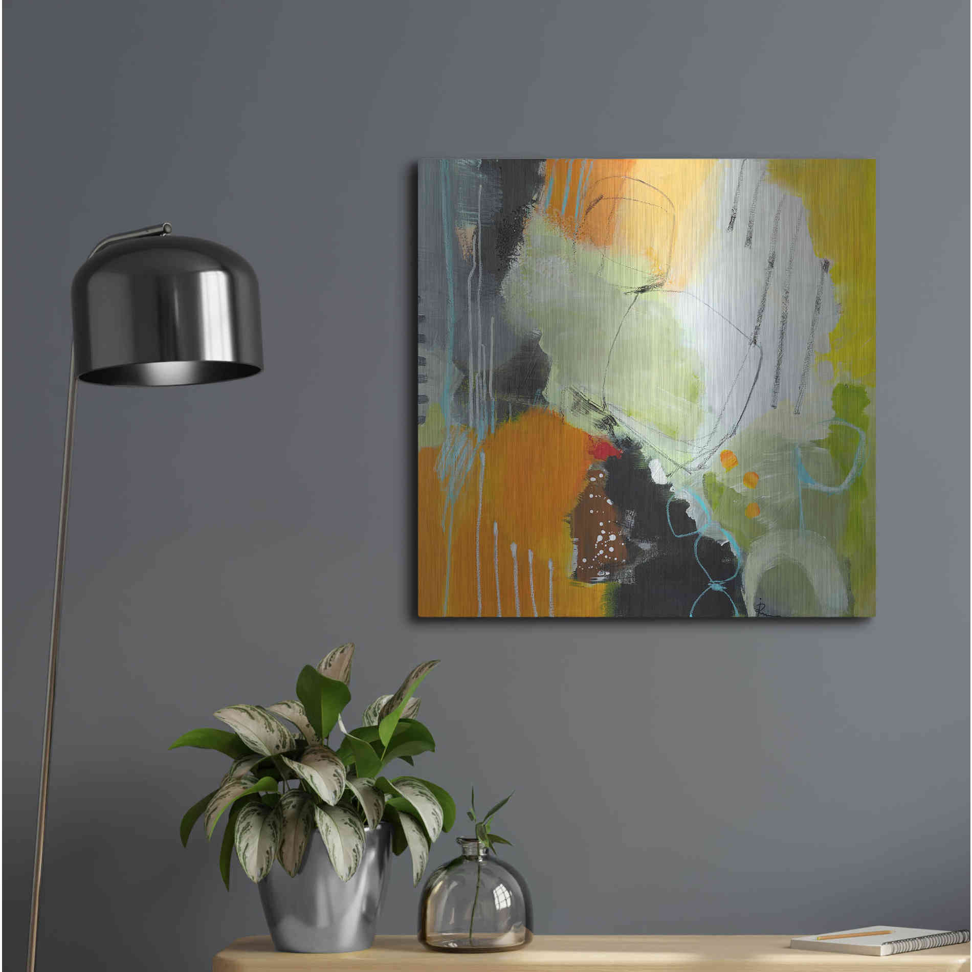 Luxe Metal Art 'Inspire 1' by Ira Ivanova, Metal Wall Art,24x24