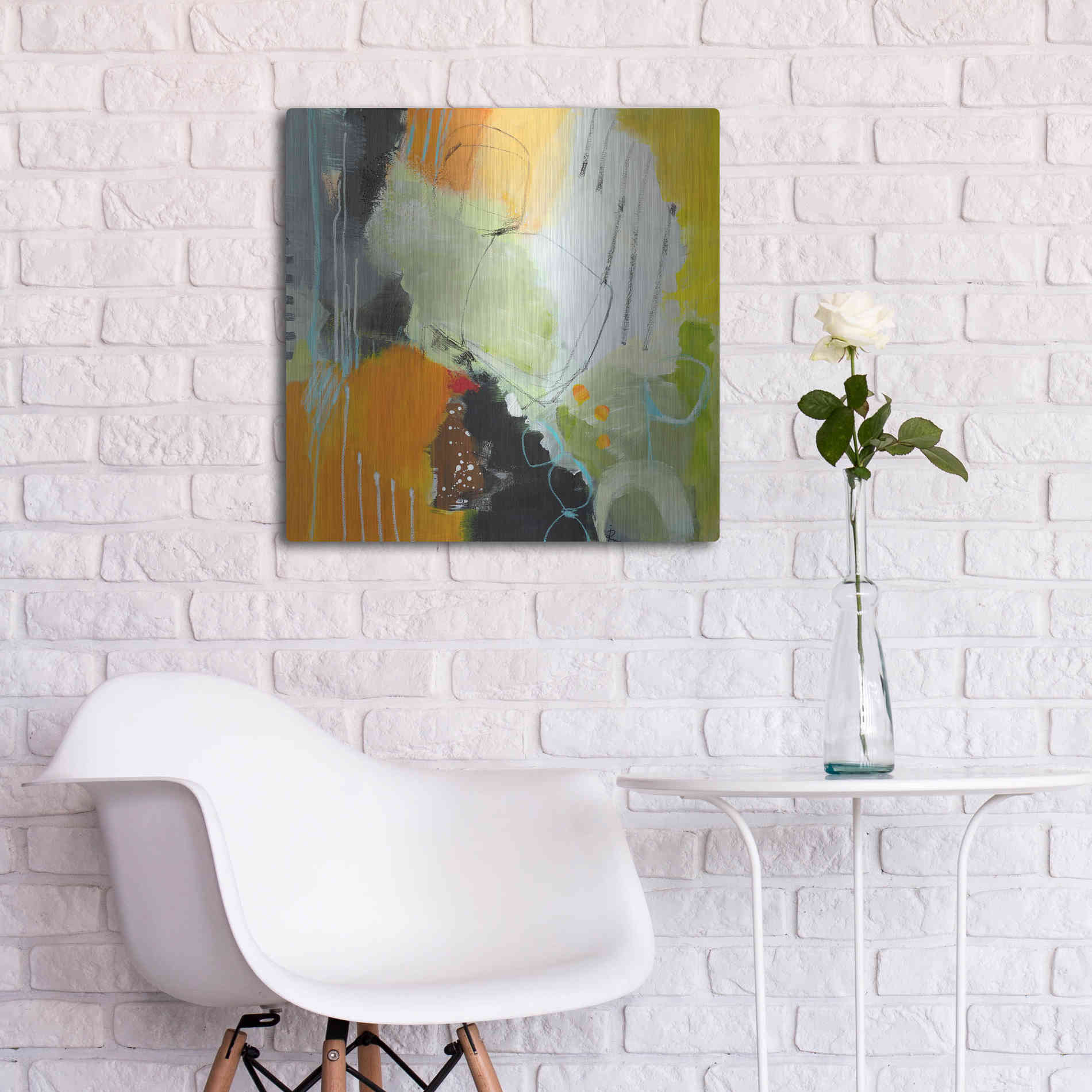 Luxe Metal Art 'Inspire 1' by Ira Ivanova, Metal Wall Art,24x24