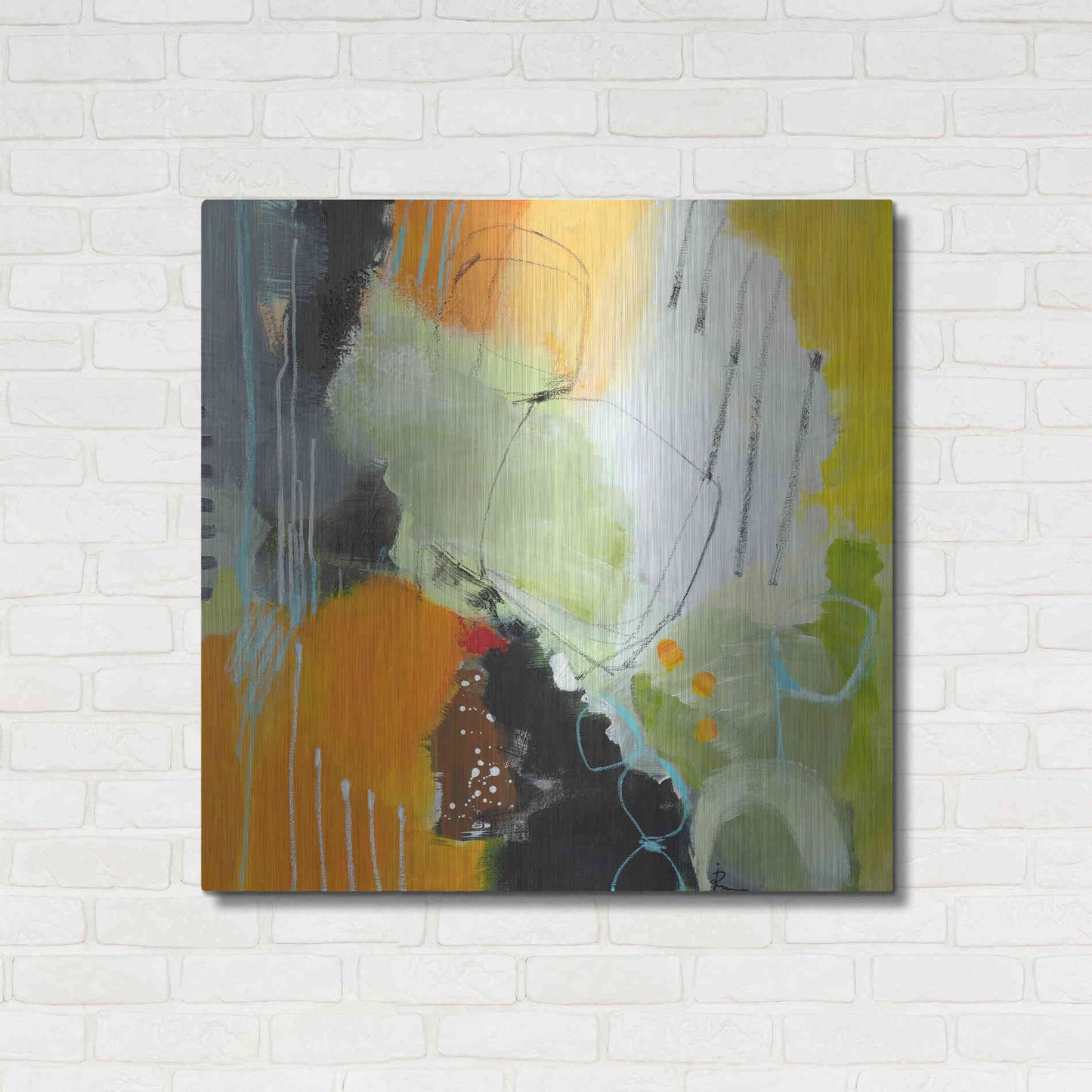 Luxe Metal Art 'Inspire 1' by Ira Ivanova, Metal Wall Art,36x36