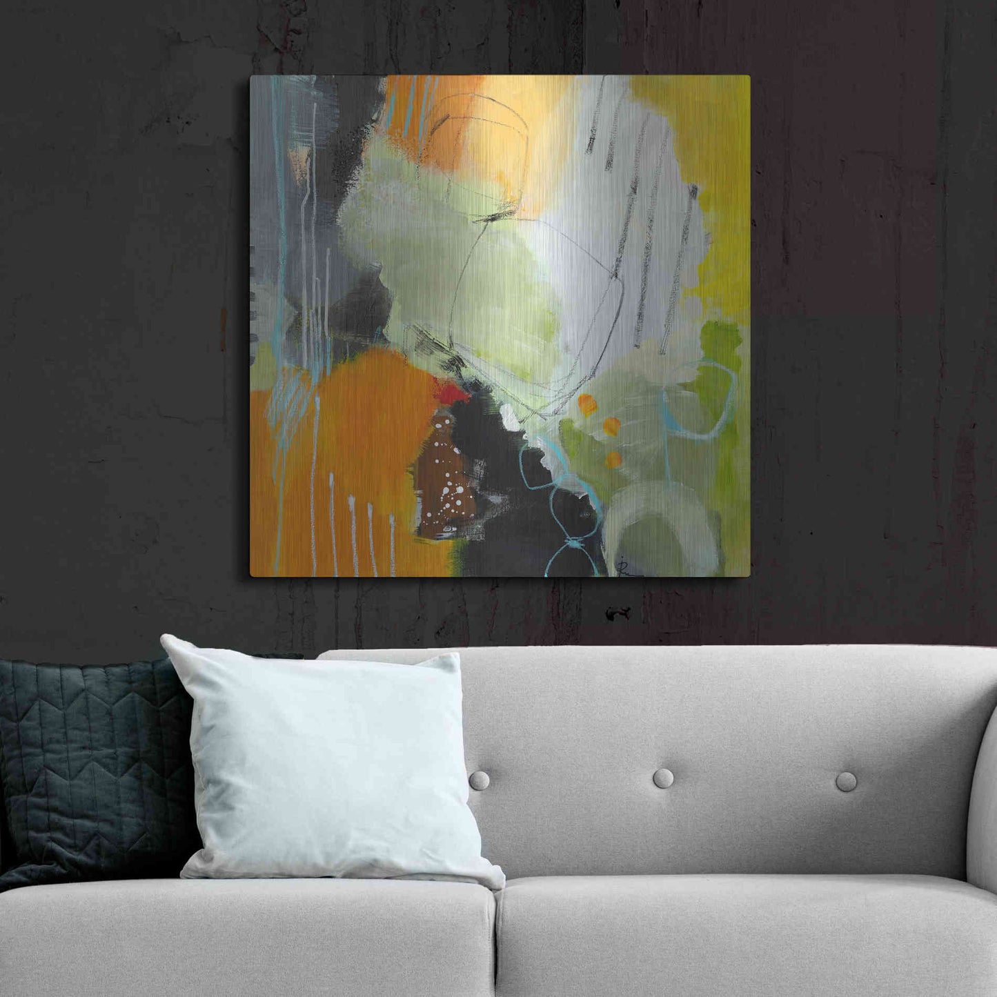Luxe Metal Art 'Inspire 1' by Ira Ivanova, Metal Wall Art,36x36
