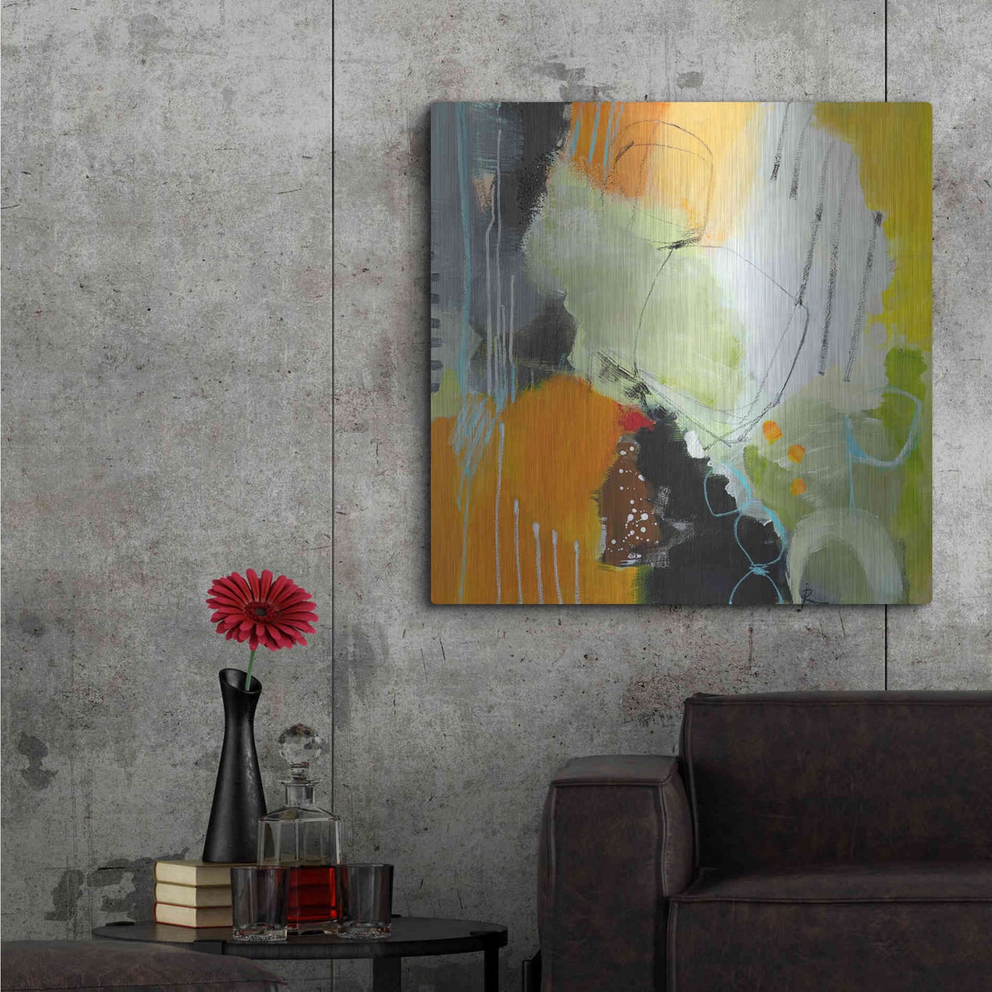Luxe Metal Art 'Inspire 1' by Ira Ivanova, Metal Wall Art,36x36
