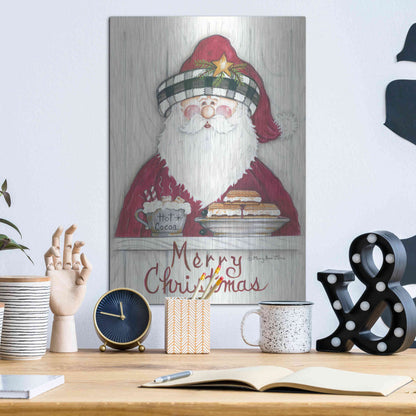 Luxe Metal Art 'Jolly St. Nick' by Mary Ann June, Metal Wall Art,12x16