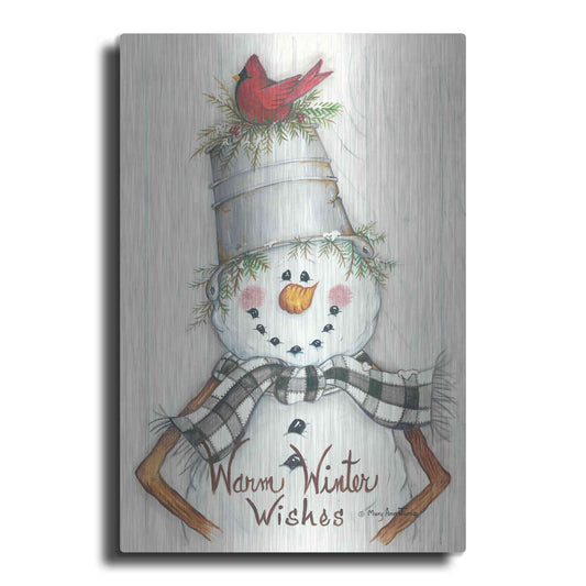 Luxe Metal Art 'Country Snowman' by Mary Ann June, Metal Wall Art