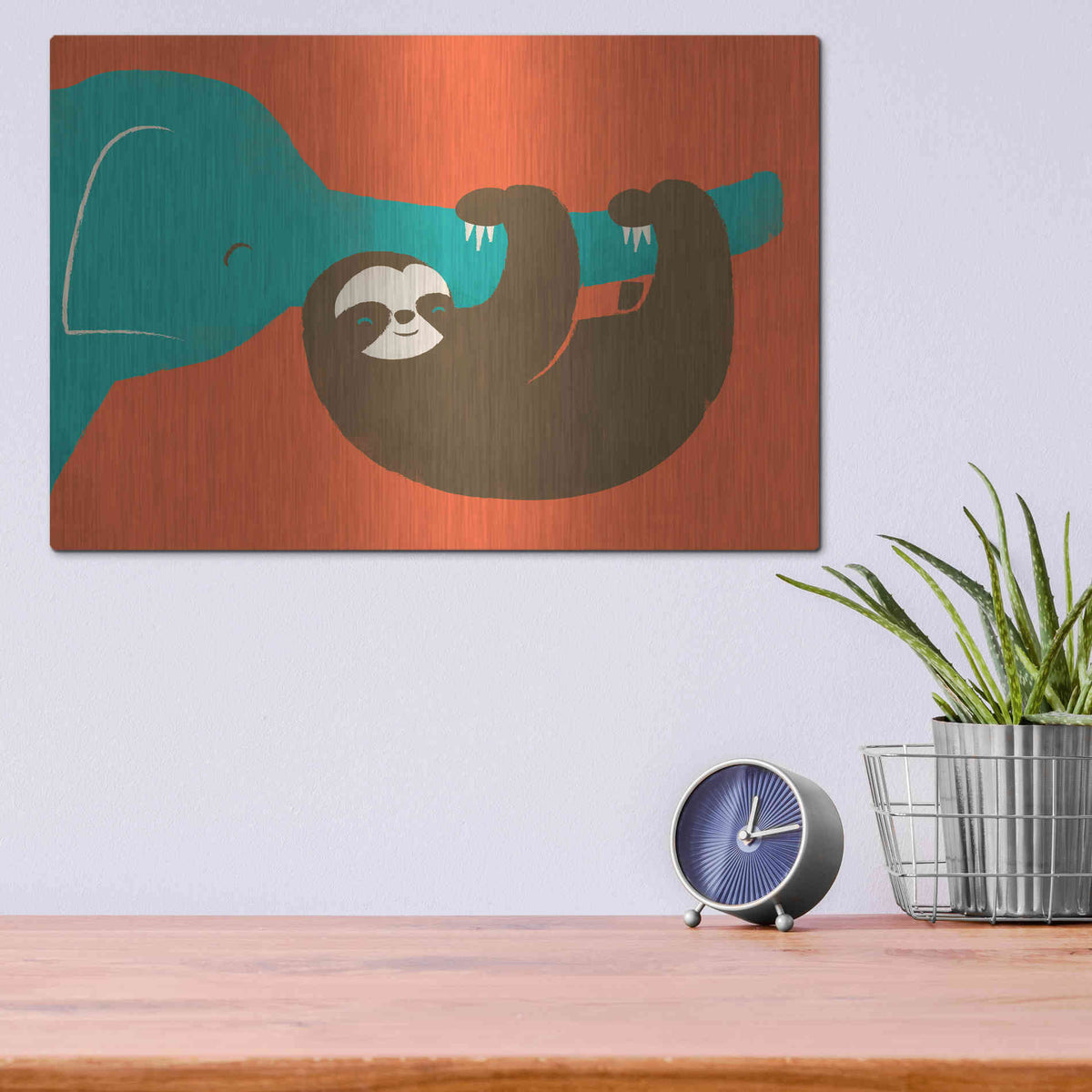 Luxe Metal Art 'Let's Hang' by Jay Fleck, Metal Wall Art,16x12