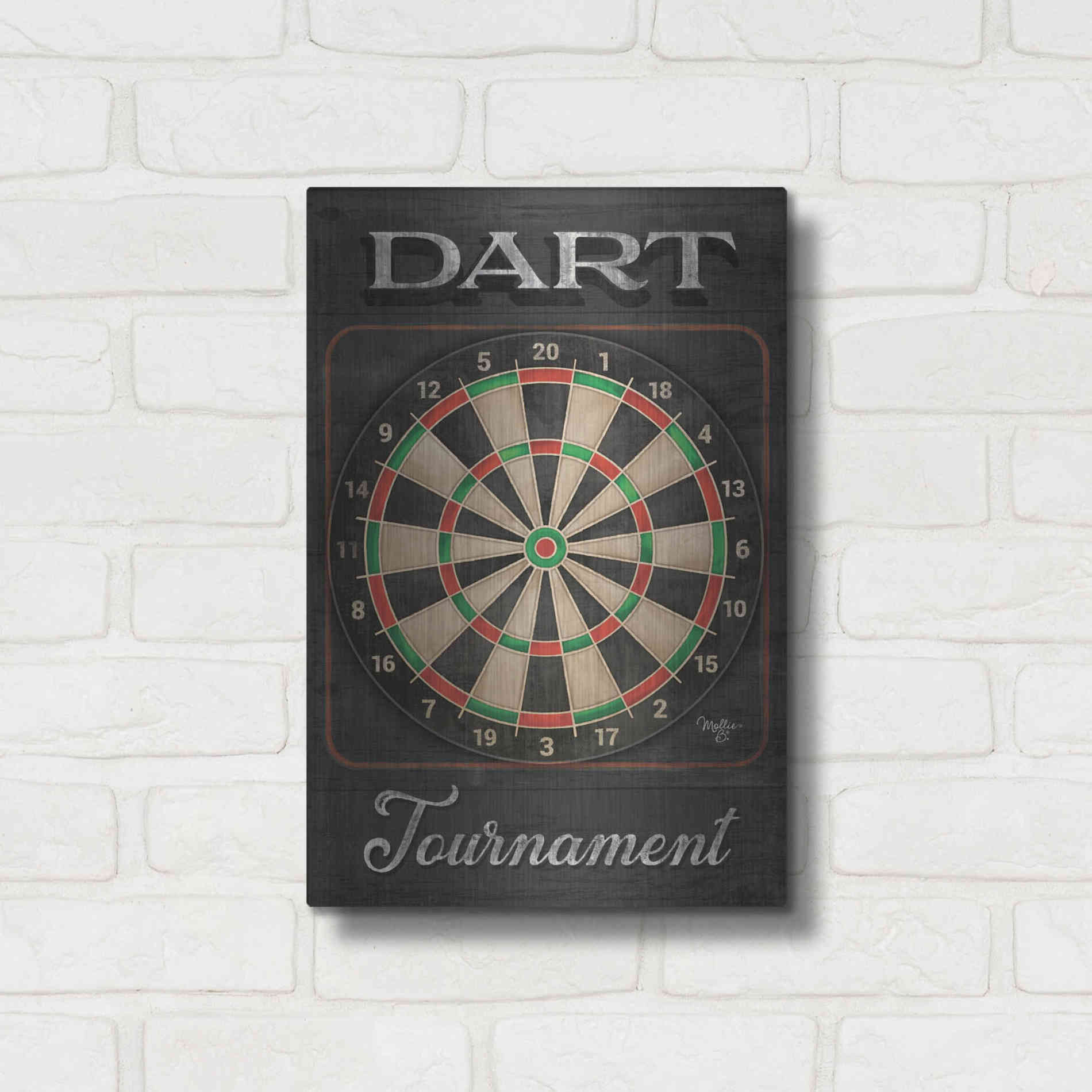 Luxe Metal Art 'Dart Tournament' by Mollie B, Metal Wall Art,12x16