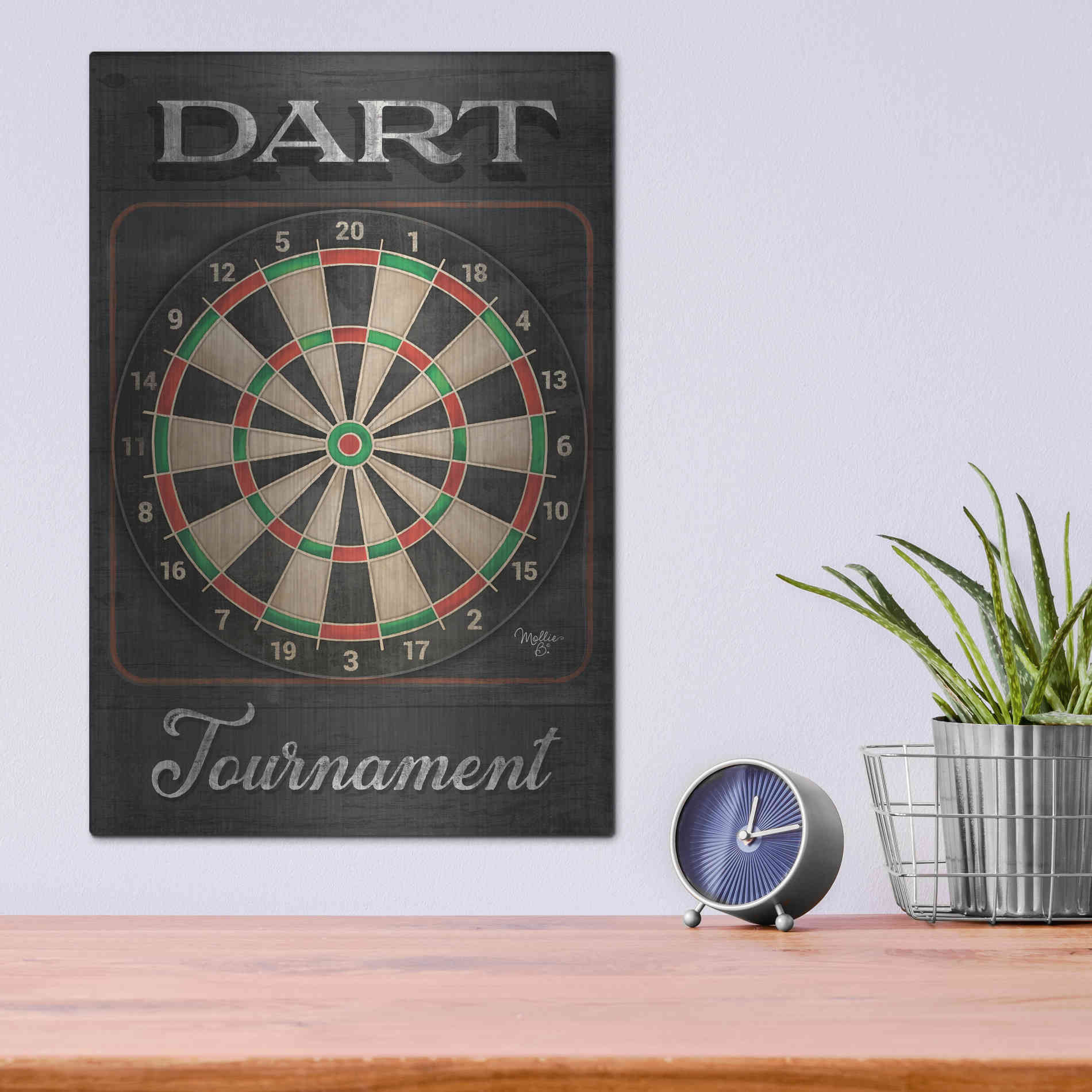 Luxe Metal Art 'Dart Tournament' by Mollie B, Metal Wall Art,12x16