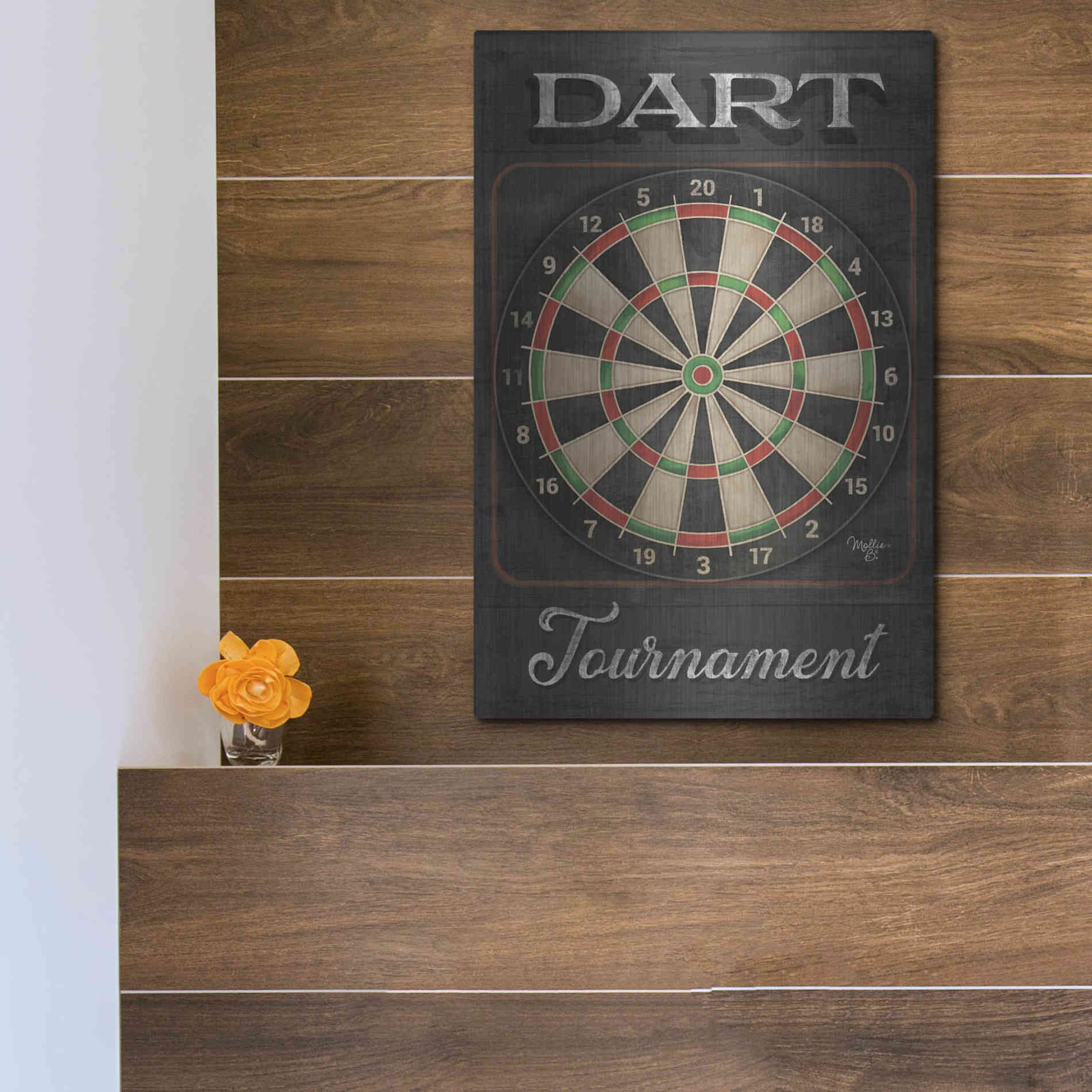 Luxe Metal Art 'Dart Tournament' by Mollie B, Metal Wall Art,12x16