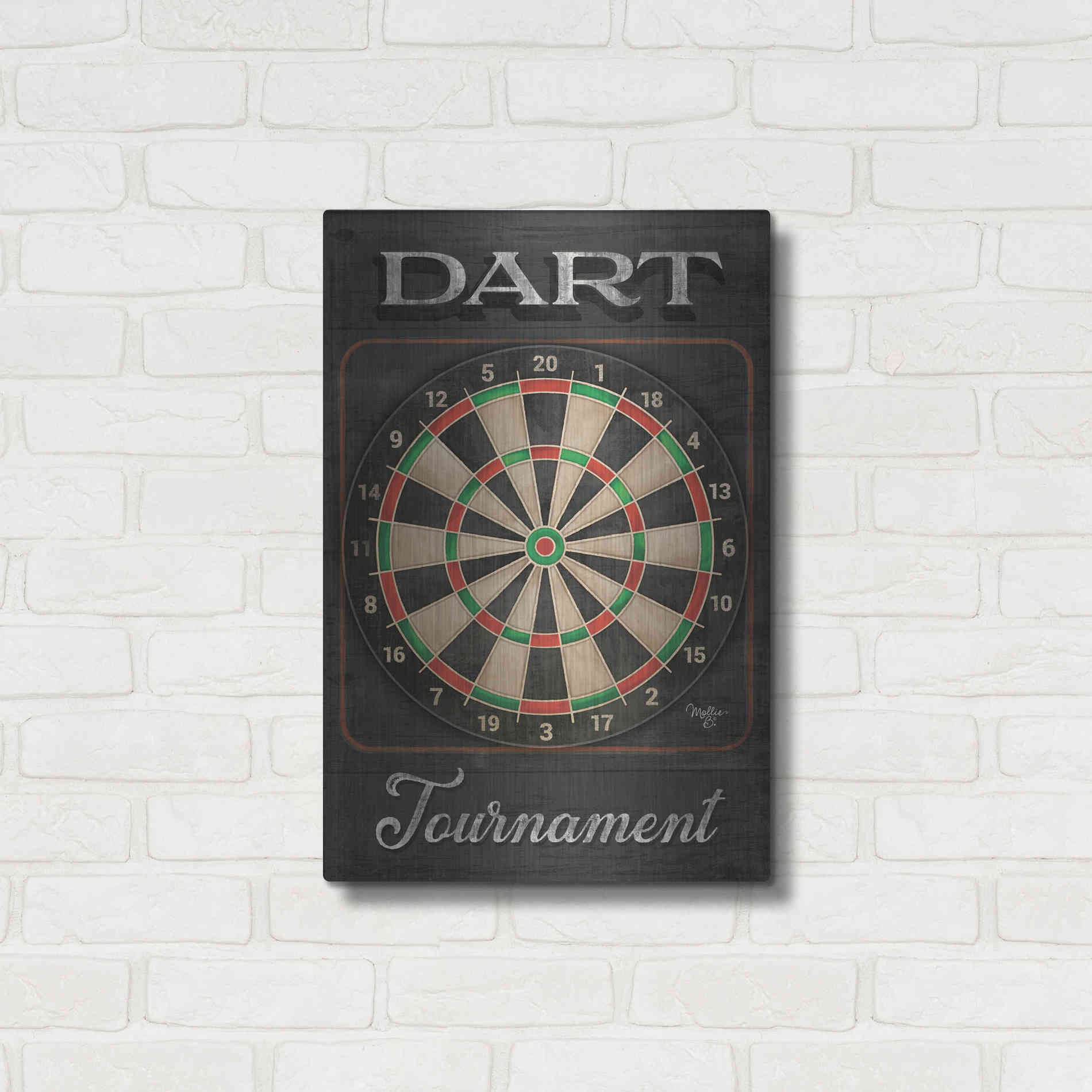 Luxe Metal Art 'Dart Tournament' by Mollie B, Metal Wall Art,16x24
