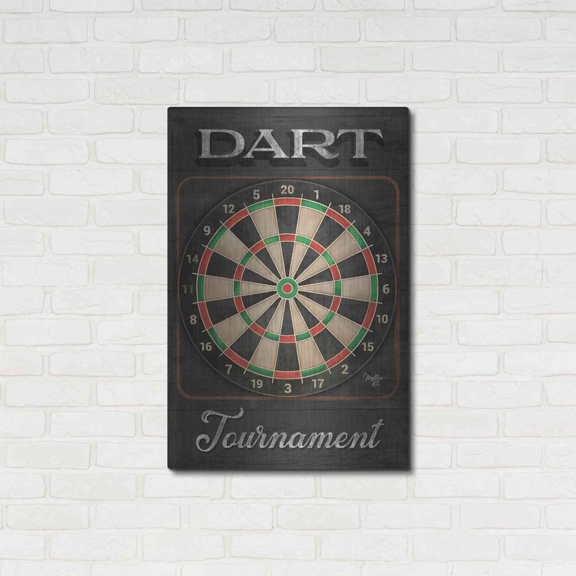 Luxe Metal Art 'Dart Tournament' by Mollie B, Metal Wall Art,24x36