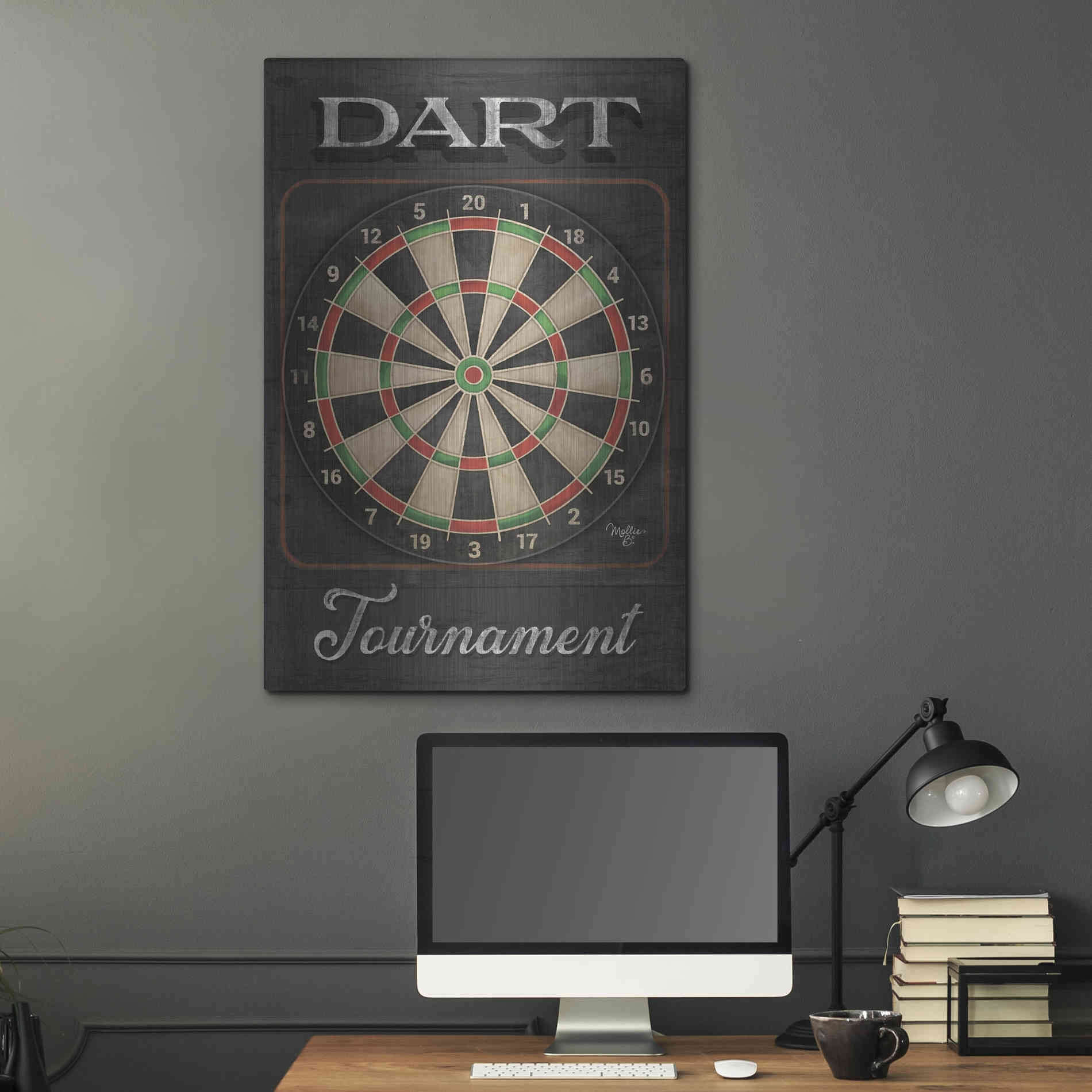 Luxe Metal Art 'Dart Tournament' by Mollie B, Metal Wall Art,24x36