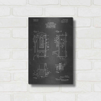 Luxe Metal Art 'Telephone, 1959 Blueprint Patent Chalkboard' Metal Wall Art,12x16